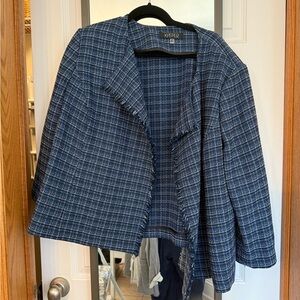 Kasper Women's Navy Checkered Cape